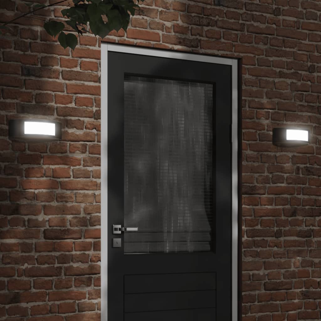 vidaXL Außenwandleuchten 2 Stk. Silbern Edelstahl