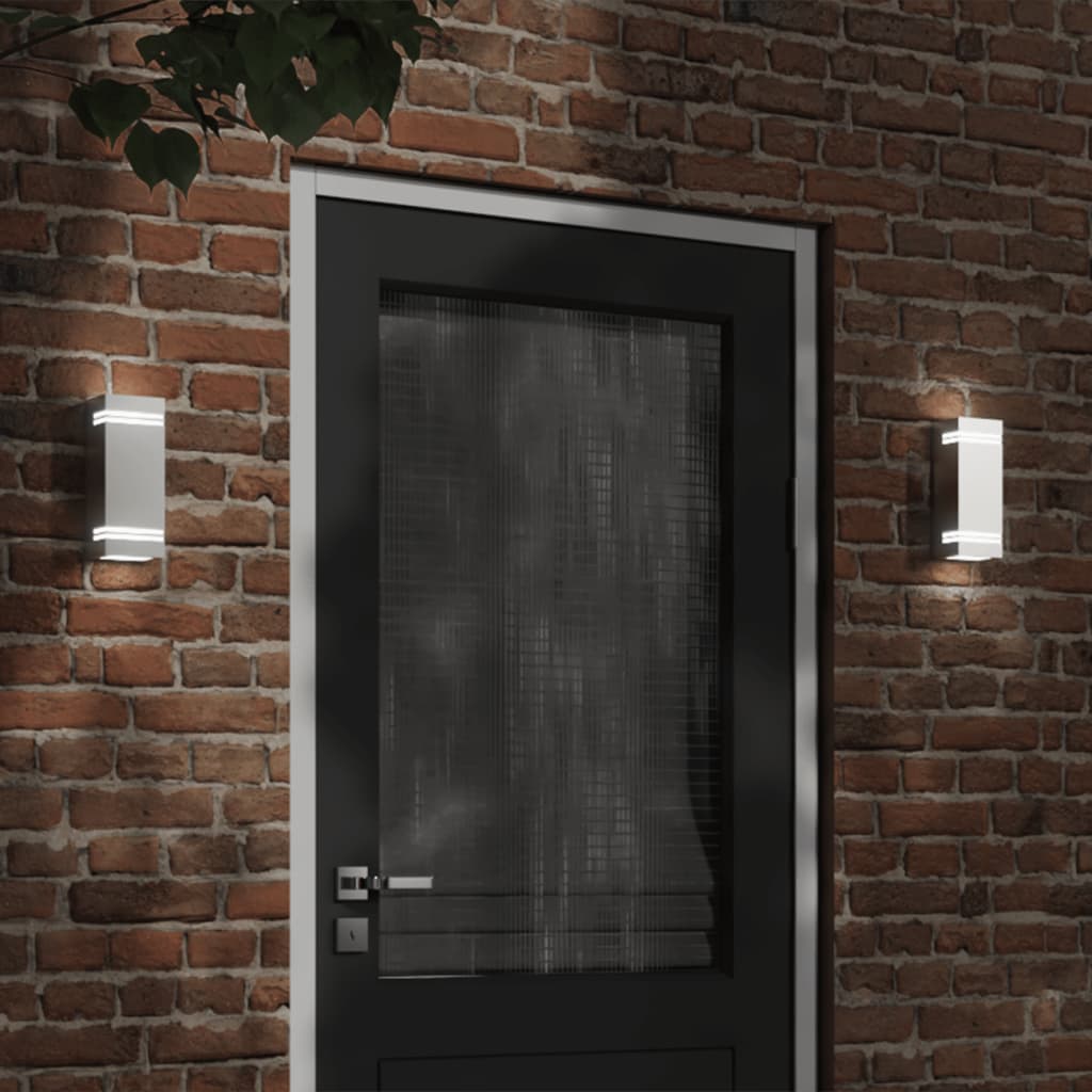 vidaXL Außenwandleuchte Silbern Edelstahl