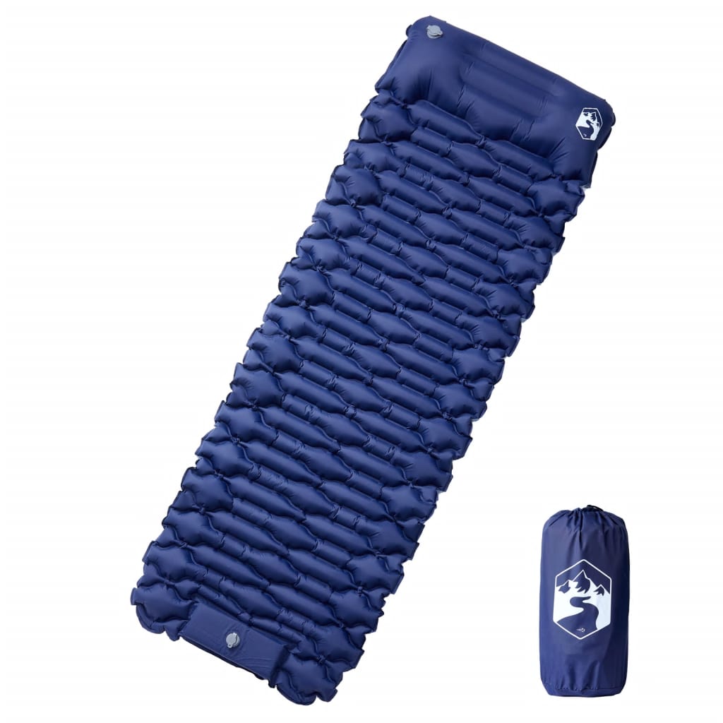 Selbstaufblasende Isomatte mit Kissen Blau