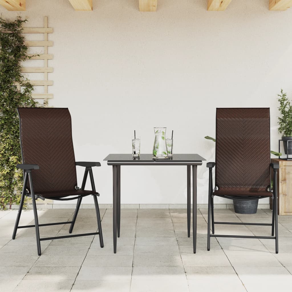 Gartenstühle 4 Stk. Klappbar Braun Poly Rattan