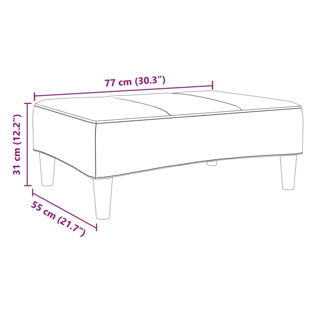 vidaXL Fußhocker Hellgrau 77x55x31 cm Stoff