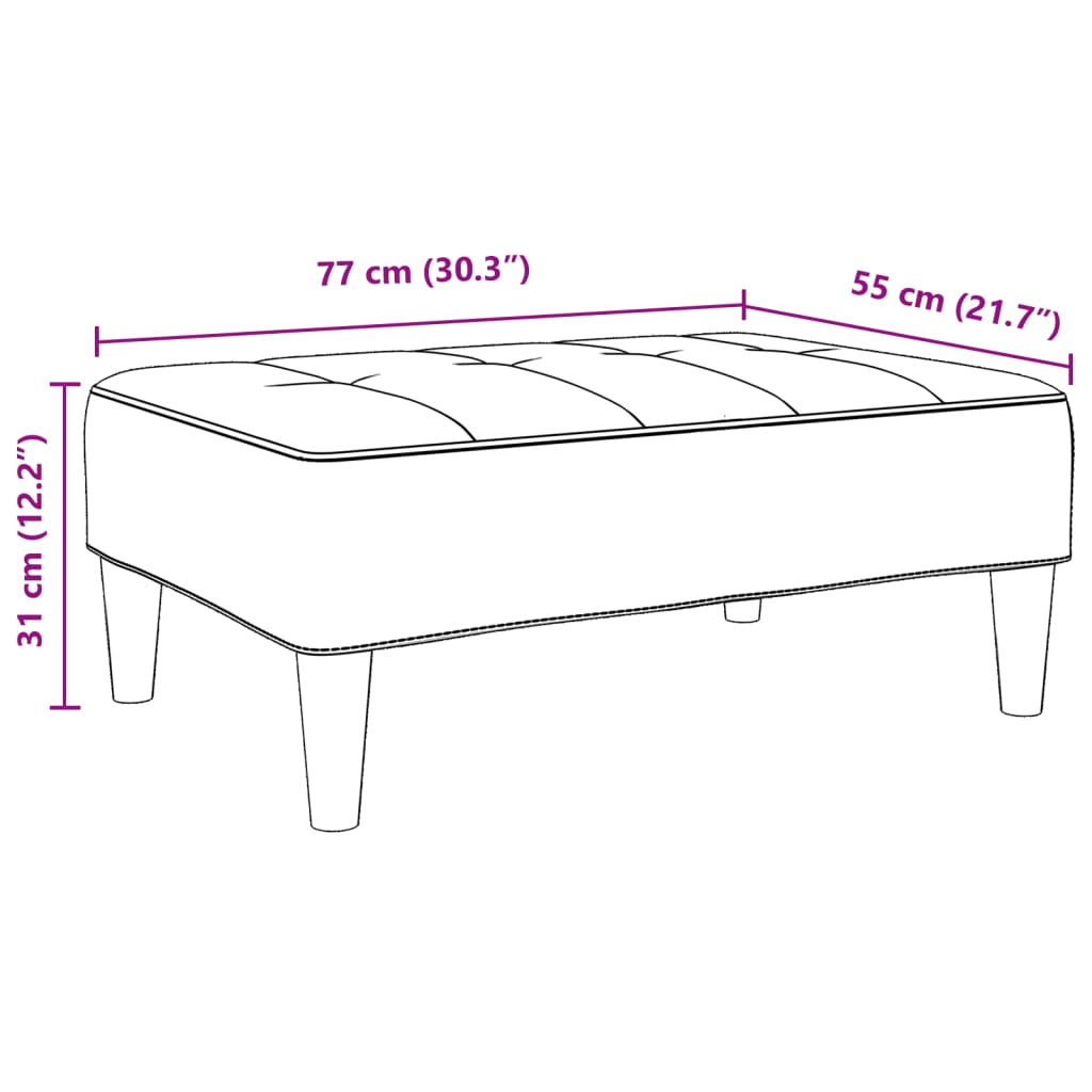 vidaXL Fußhocker Blau 77x55x31 cm Samt