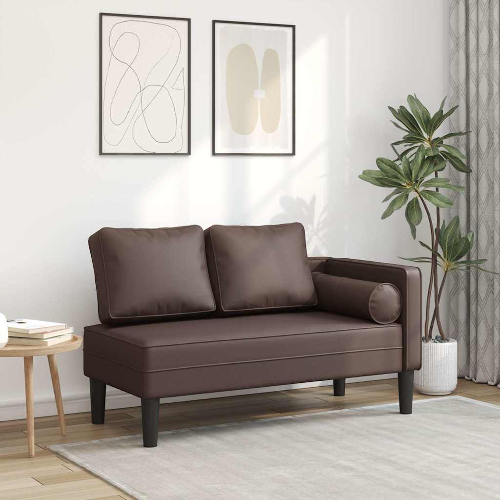 vidaXL Chaiselongue mit Kissen Schwarz Kunstleder