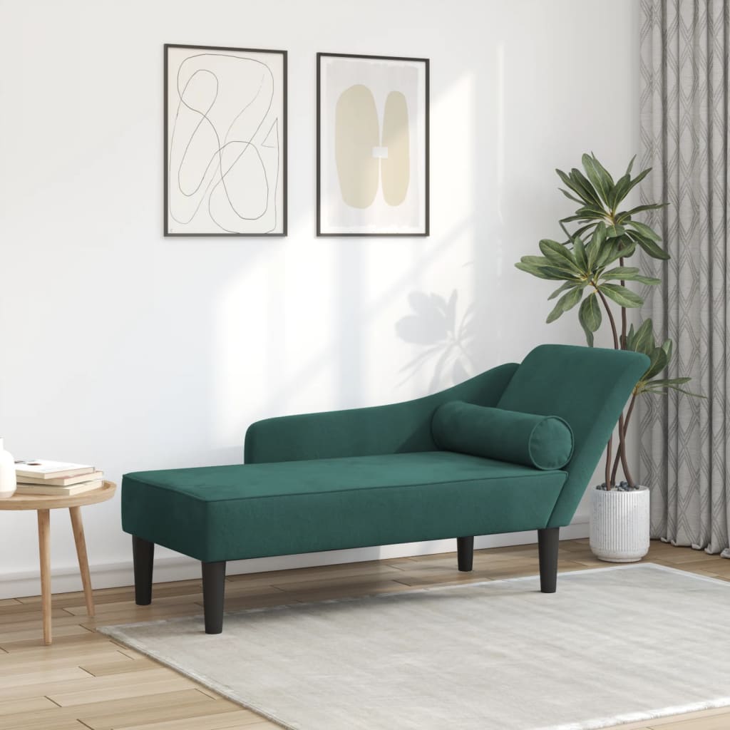 vidaXL Chaiselongue mit Kissen Blau Samt