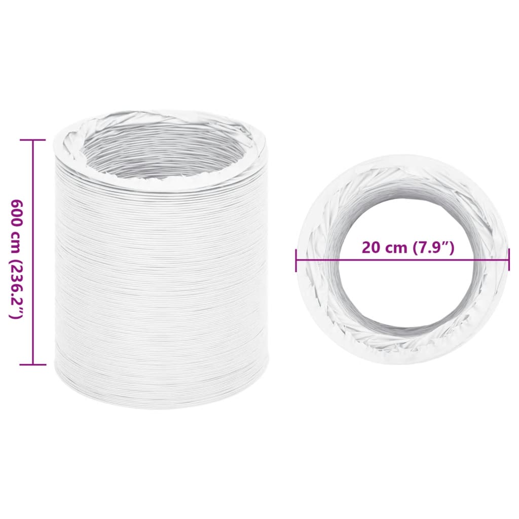 vidaXL Abluftschlauch PVC 6 m Ø20 cm