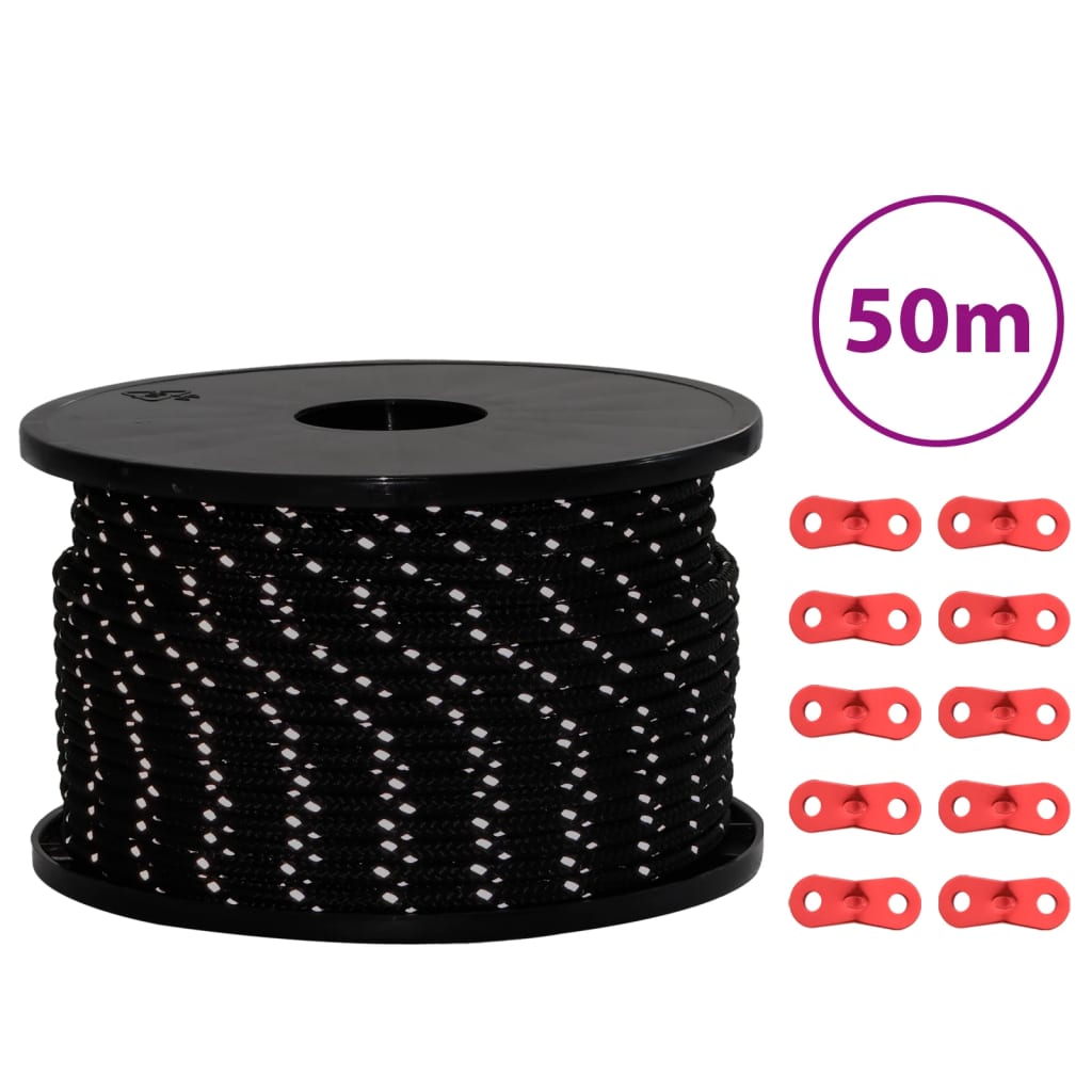 vidaXL Zeltleine Reflektierend mit Seilspannern 50 m 3 mm