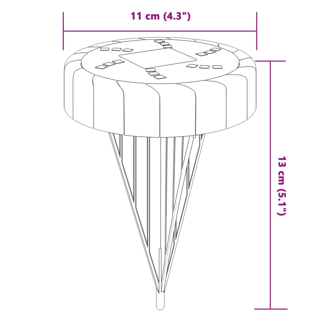 vidaXL Solar-Bodenleuchten mit Erdspieß 4 Stk. Warmweiß