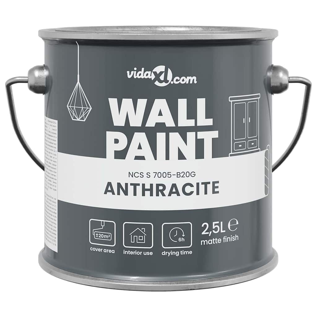 vidaXL Wandfarbe Grau 16,5 x 16,5 x 16 cm Wall Print