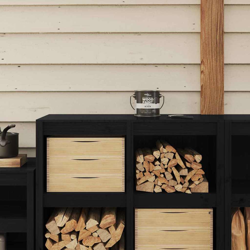 vidaXL Holzfarbe Schwarz 16,5 x 16,5 x 16 cm Wall Print