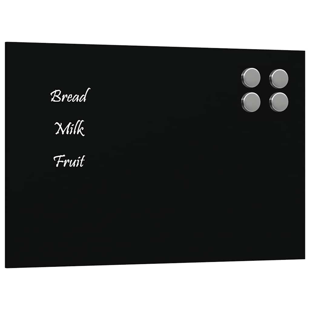 vidaXL Magnettafel Wandmontage Schwarz 30x20 cm Hartglas