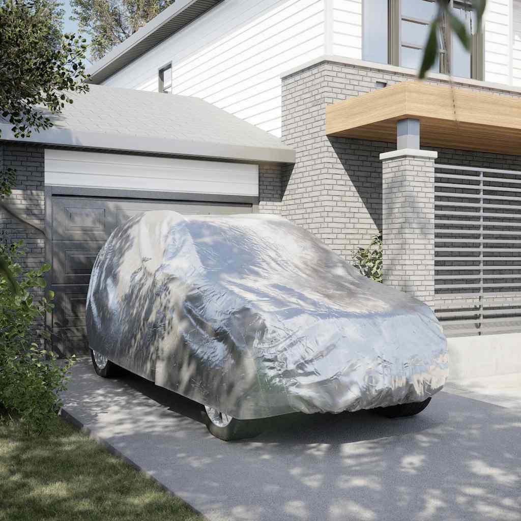 vidaXL Autoabdeckung für Limousine mit Schnallenriemen Voll Silbern M