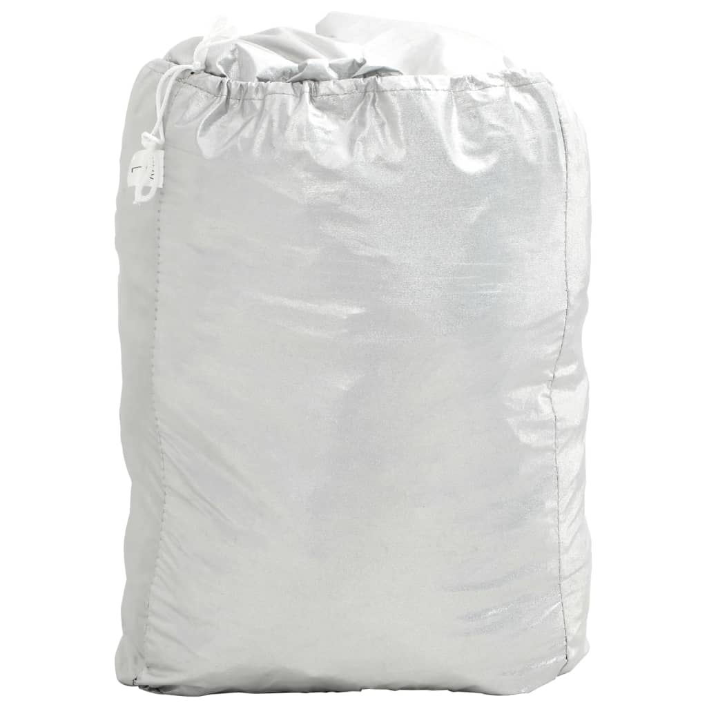 vidaXL Autoabdeckung für Limousine Schnallenriemen Voll Silbern M PEVA