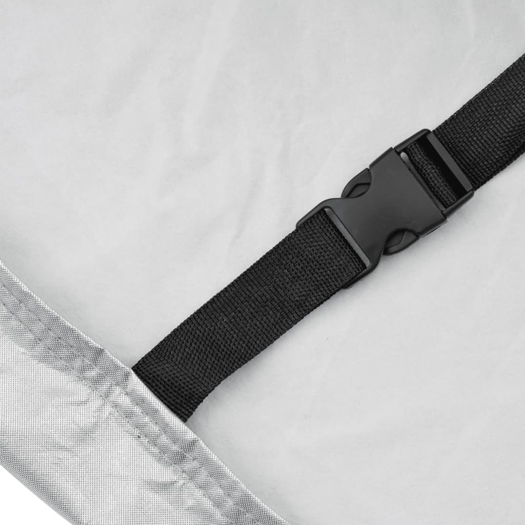 vidaXL Autoabdeckung für Limousine Schnallenriemen Voll Silbern M PEVA