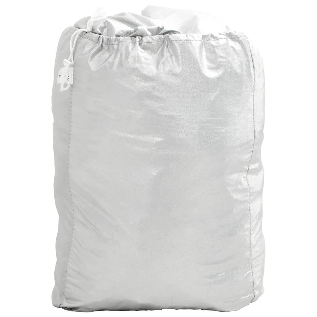 vidaXL Autoabdeckung Halbgarage mit Haken Silbern M PEVA