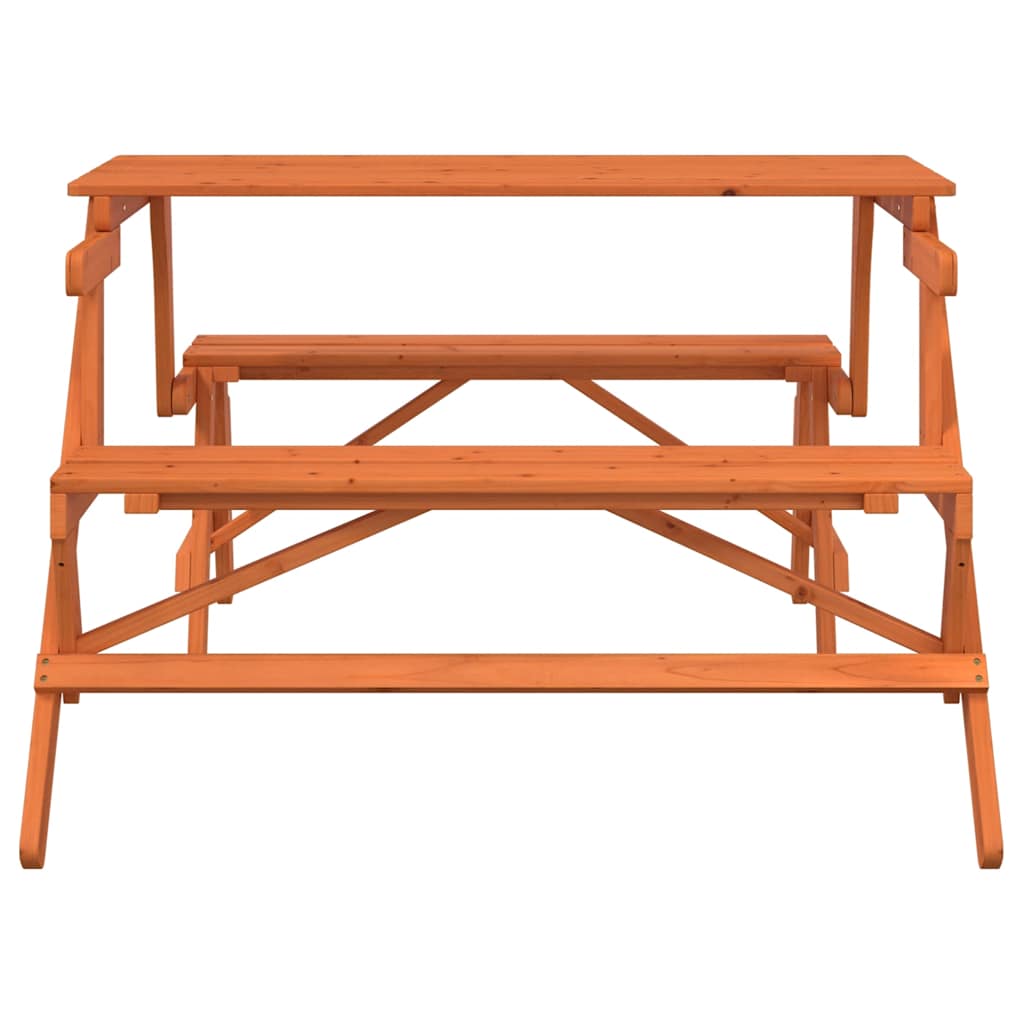 vidaXL Picknicktisch mit Bänken 2-in-1 Massivholz Tanne