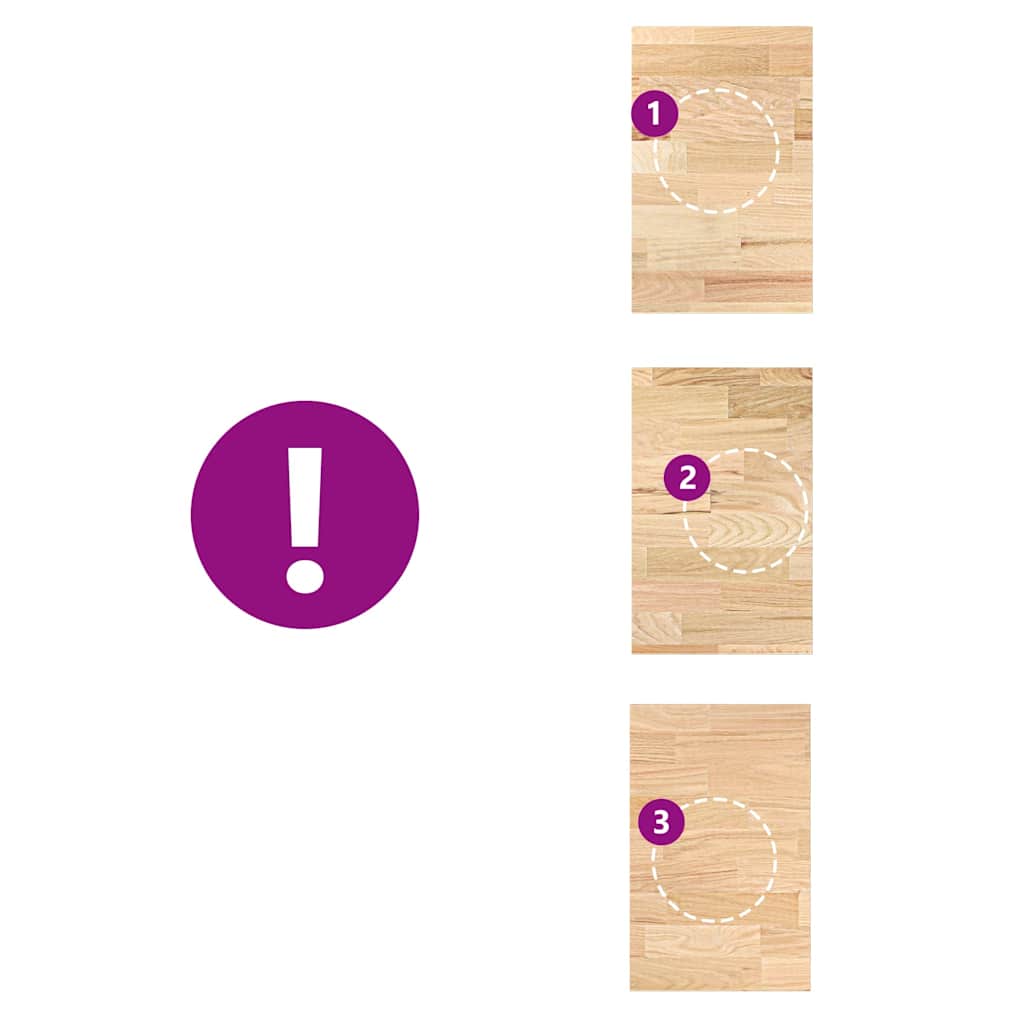 vidaXL Küchenarbeitsplatte 40x63,5x2,7 cm Massivholz Eiche Rechteckig