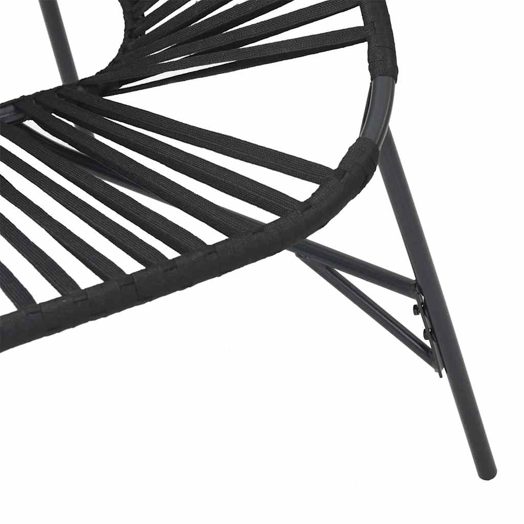 vidaXL Gartenstuhl in Ei-Form Schwarz Poly Rattan