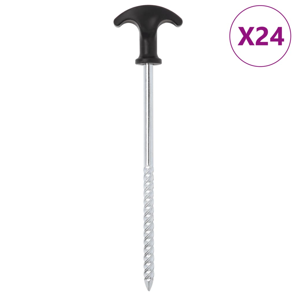 vidaXL Zeltheringe 24 Stk. 17 cm Ø7 mm Verzinkter Stahl