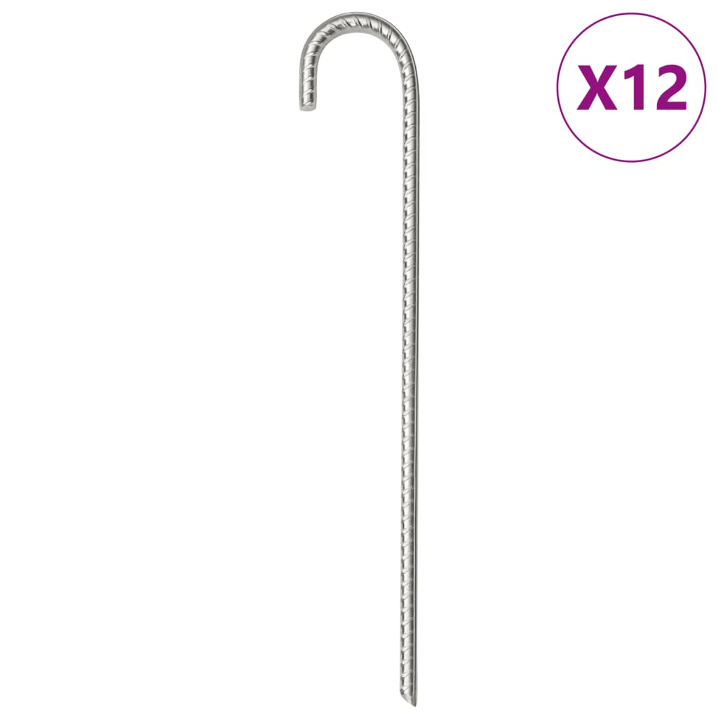 vidaXL Zeltheringe 6 Stk. 37 cm Ø10 mm Verzinkter Stahl