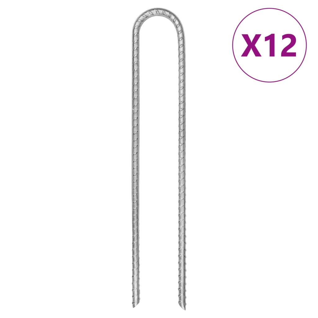 vidaXL Zeltheringe 6 Stk. U-Form 30 cm Ø7 mm Verzinkter Stahl