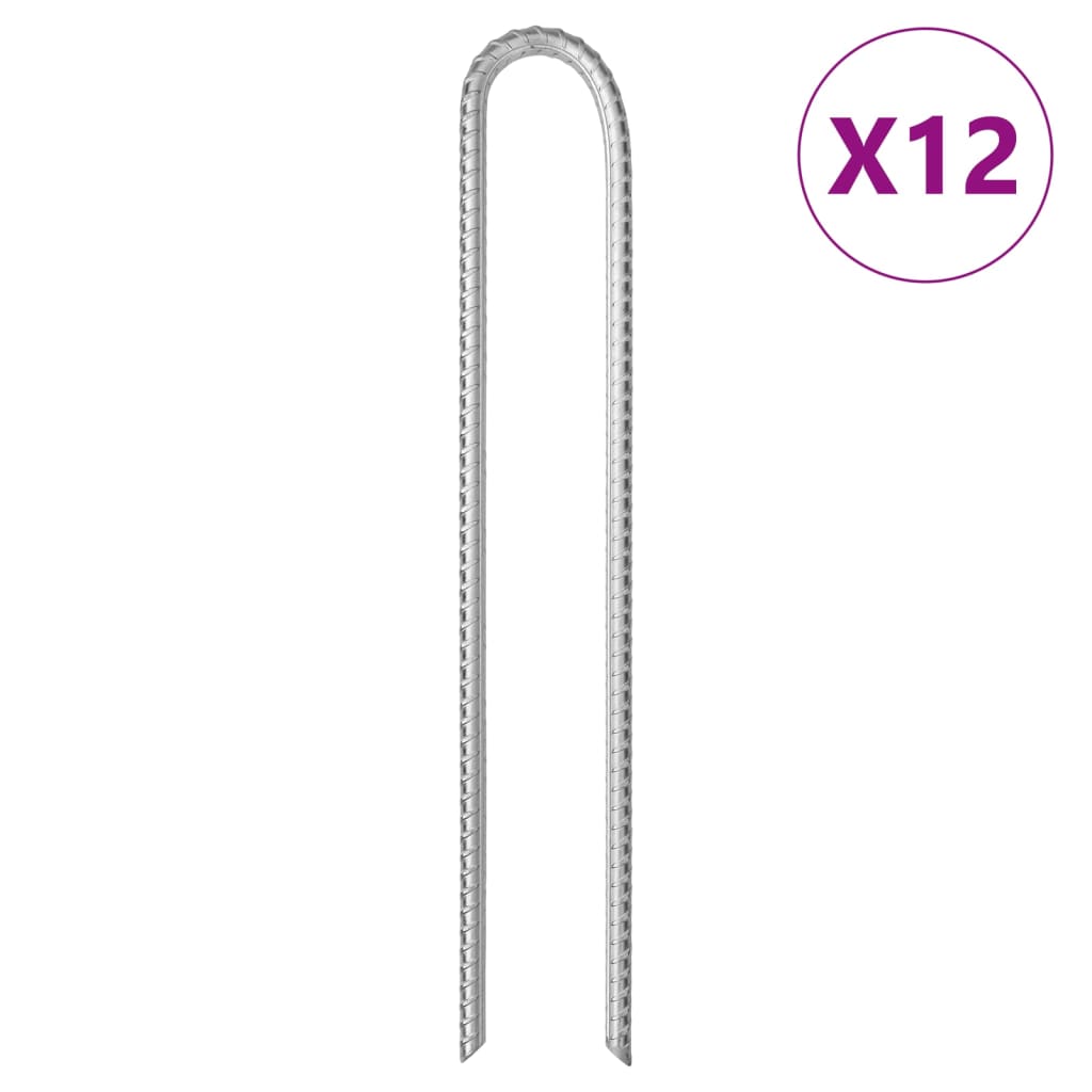 vidaXL Zeltheringe 6 Stk. U-Form 30 cm Ø7 mm Verzinkter Stahl