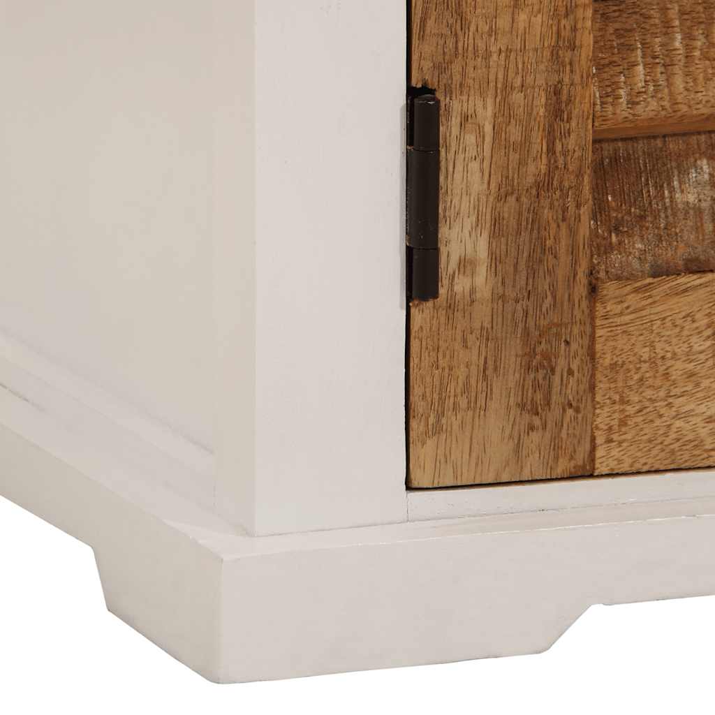 vidaXL Sideboard Weiß und Braun 55x30x73 cm Massivholz Mango