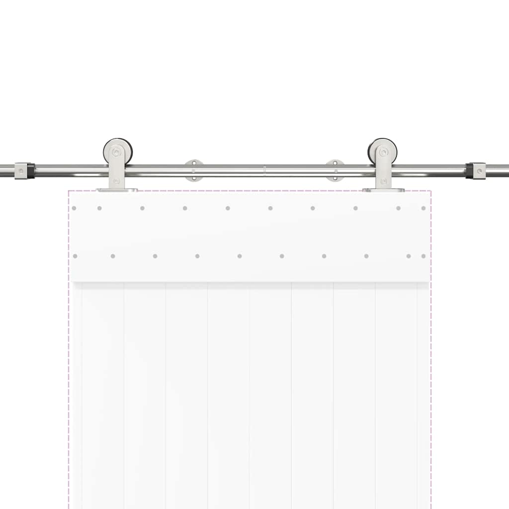 vidaXL Schiebetür-Beschlagsatz 183 cm Edelstahl Silbern