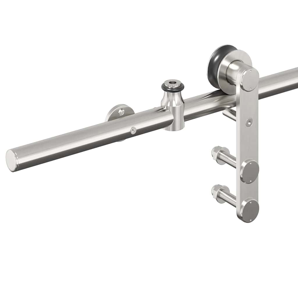 vidaXL Schiebetür-Beschlagsatz 183 cm Edelstahl Silbern