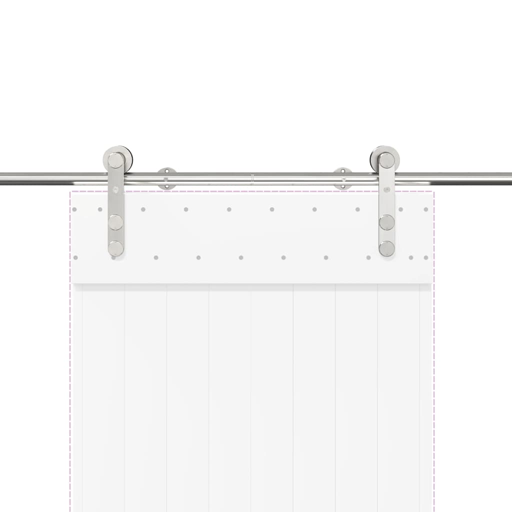 vidaXL Schiebetür-Beschlagsatz 183 cm Edelstahl Silbern