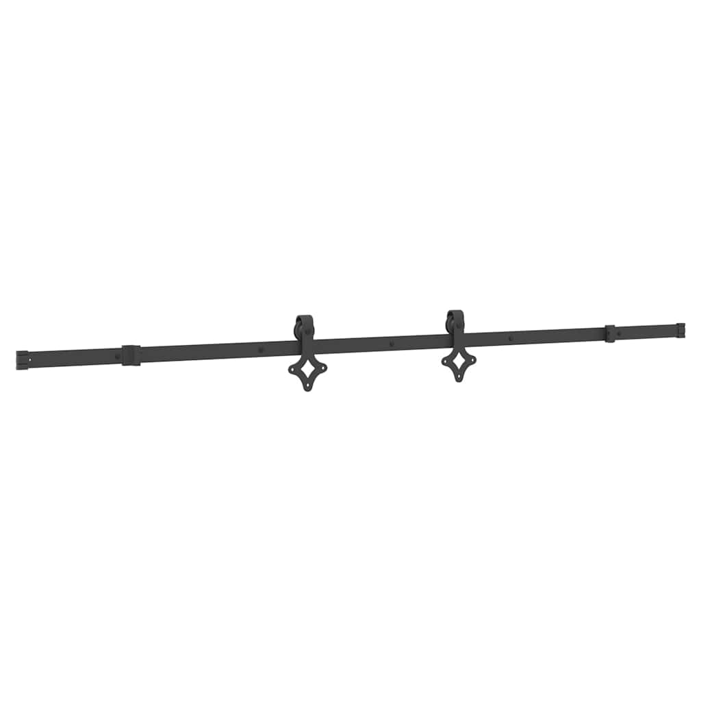 vidaXL Schiebetürbeschlag-Set 213,5 cm Stahl Schwarz