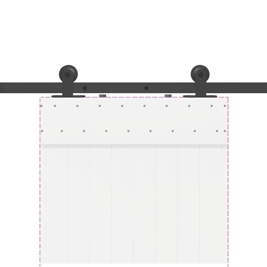 vidaXL Schiebetürbeschlag-Set 213,5 cm Stahl Schwarz