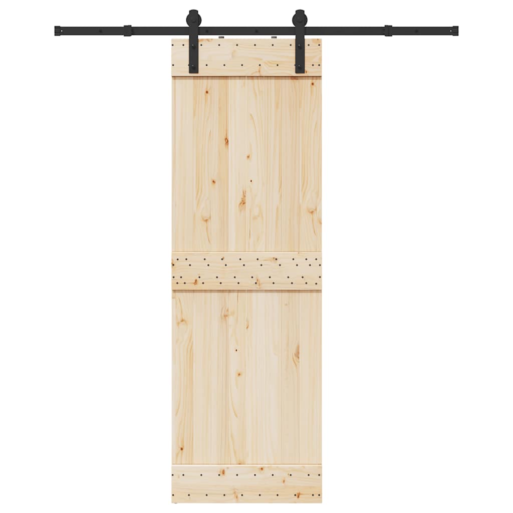 vidaXL Schiebetürbeschlag-Set 183 cm Stahl Schwarz