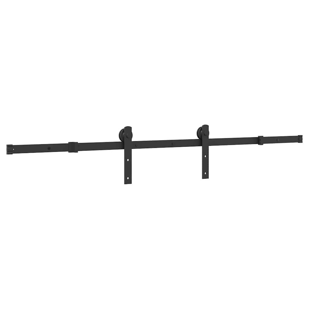 vidaXL Schiebetürbeschlag-Set 183 cm Stahl Schwarz