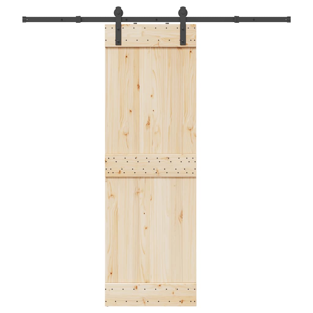 vidaXL Schiebetürbeschlag-Set 183 cm Stahl Schwarz