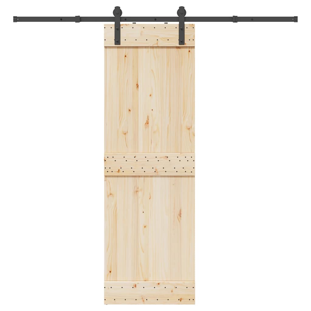 vidaXL Schiebetürbeschlag-Set 183 cm Stahl Schwarz