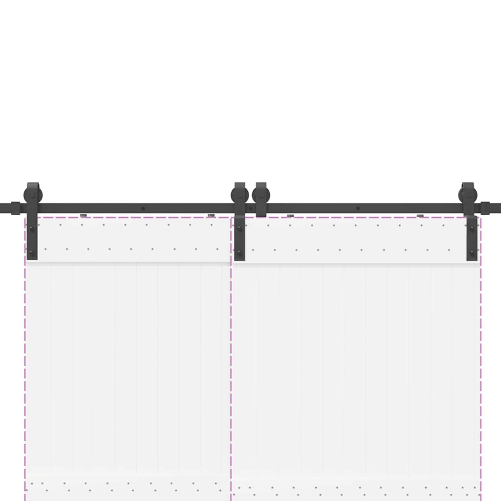 vidaXL Schiebetürbeschlag-Set 183 cm Stahl Schwarz