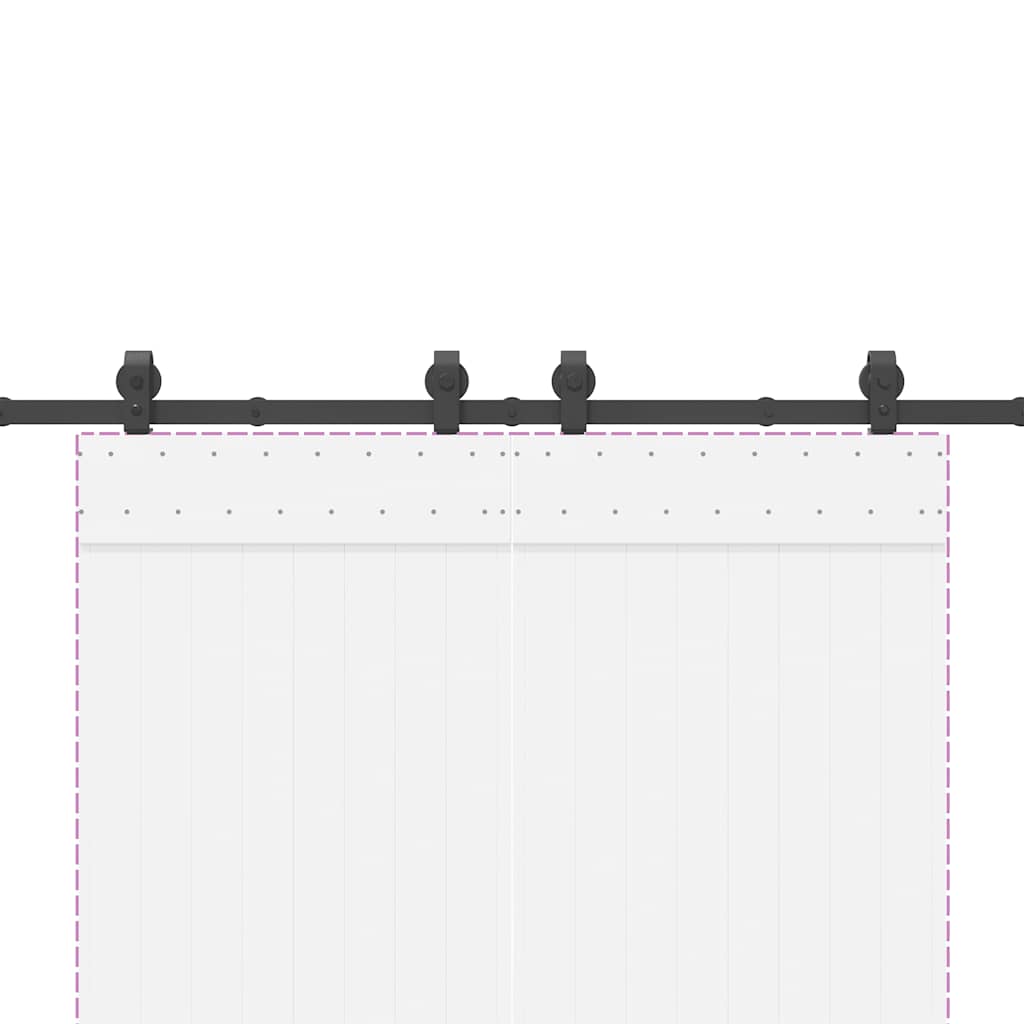 vidaXL Schiebetürbeschlag-Set 183 cm Stahl Schwarz
