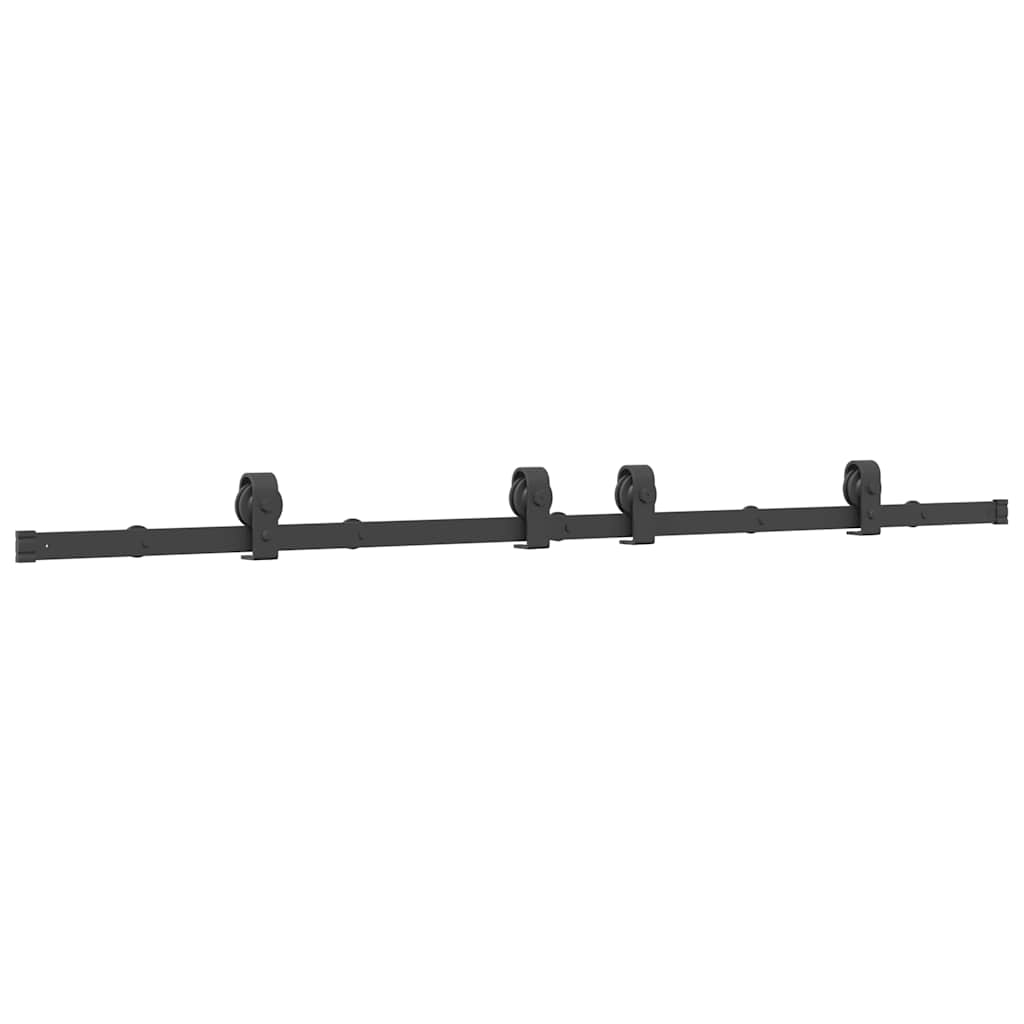 vidaXL Schiebetürbeschlag-Set 183 cm Stahl Schwarz