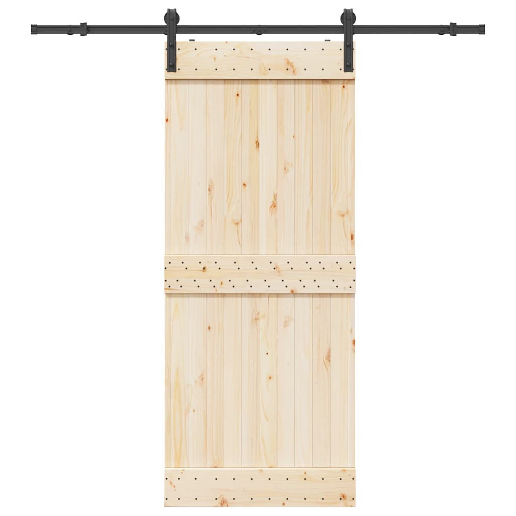 vidaXL Schiebetürbeschlag-Set 183 cm Stahl Schwarz