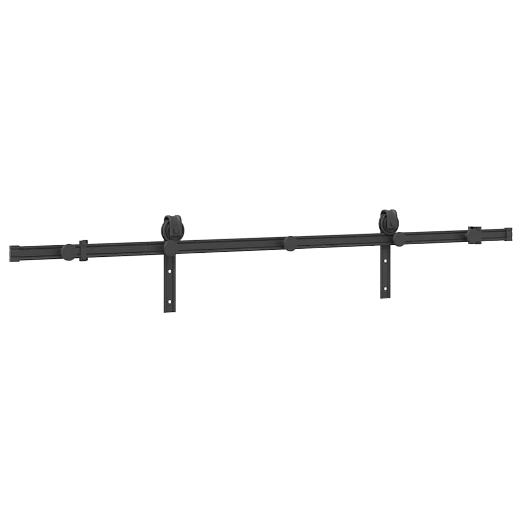 vidaXL Schiebetürbeschlag-Set 183 cm Stahl Schwarz
