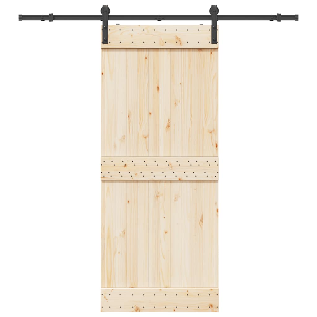 vidaXL Schiebetürbeschlag-Set 183 cm Stahl Schwarz