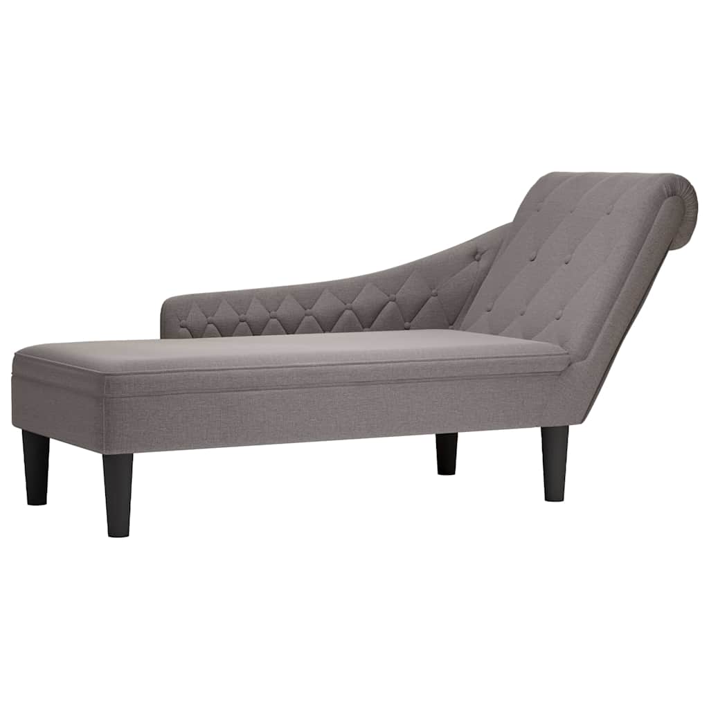 vidaXL Chaiselongue mit Kissen und Rechter Armlehne Schwarz Stoff