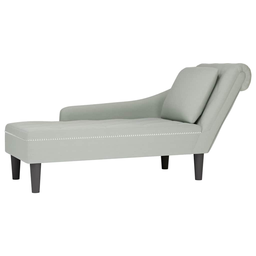 vidaXL Chaiselongue mit Kissen und Rechter Armlehne Blau Samt