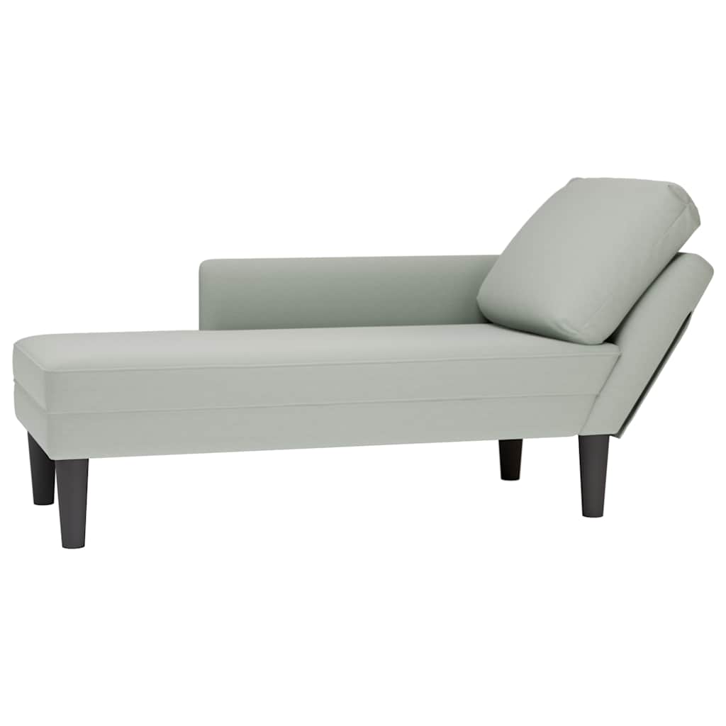 vidaXL Chaiselongue mit Kissen und Rechter Armlehne Blau Samt