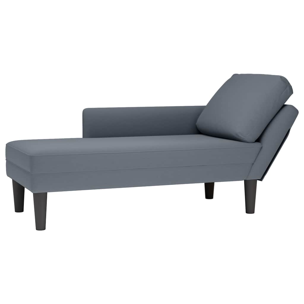 vidaXL Chaiselongue mit Kissen und Rechter Armlehne Blau Samt