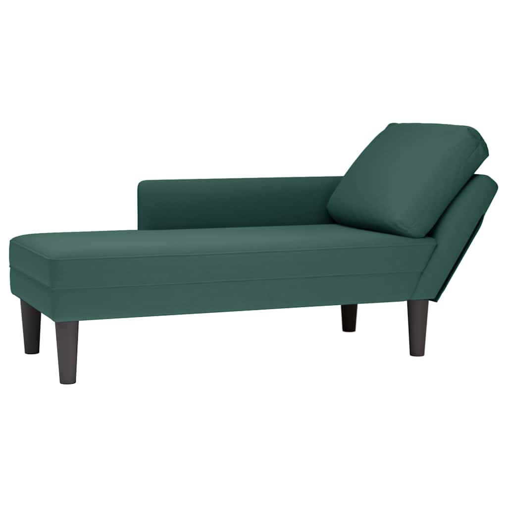 vidaXL Chaiselongue mit Kissen und Rechter Armlehne Blau Samt