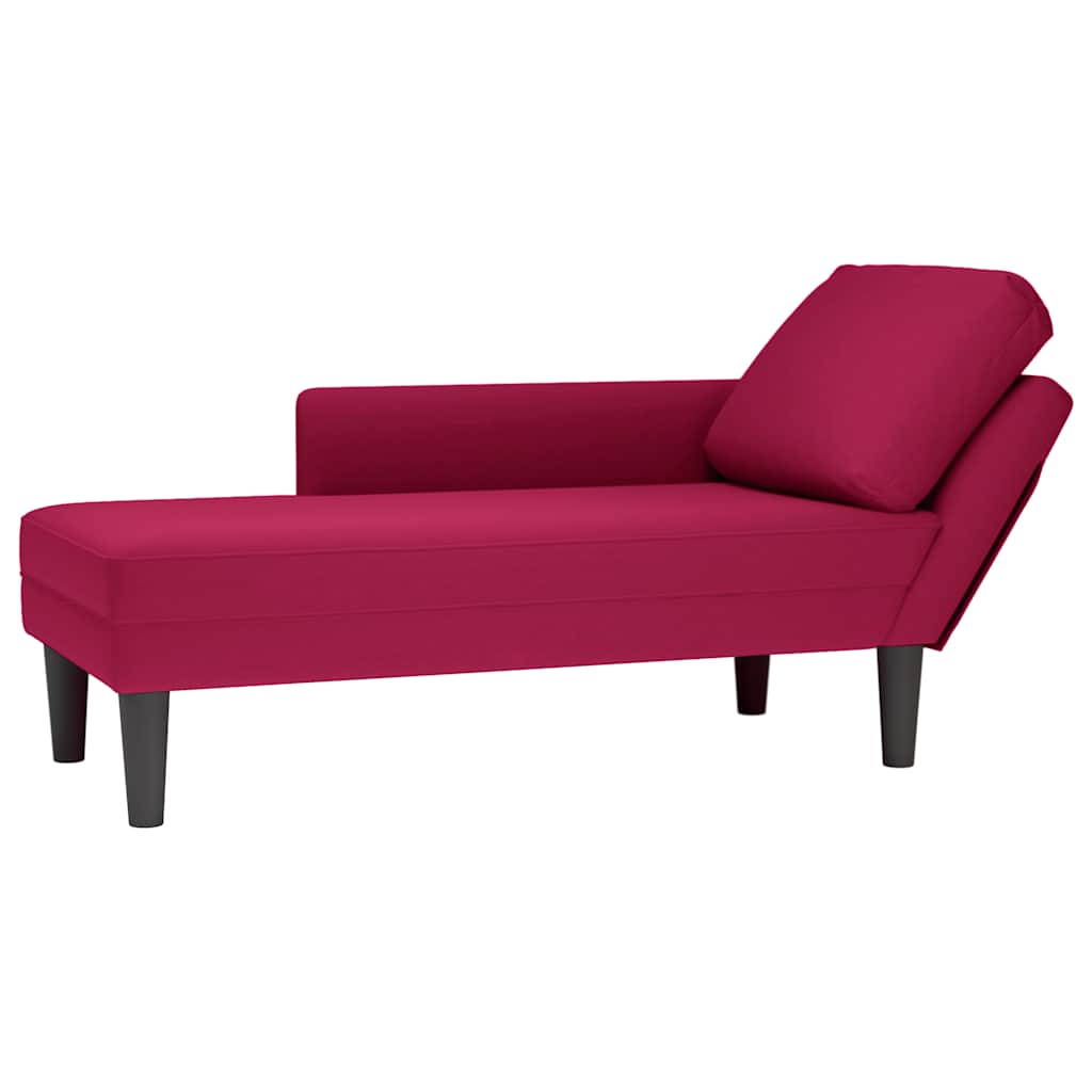 vidaXL Chaiselongue mit Kissen und Rechter Armlehne Blau Samt