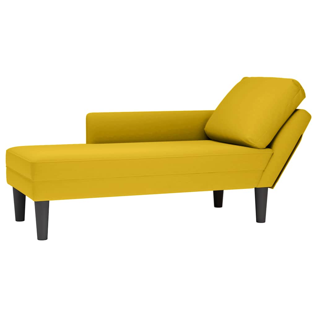 vidaXL Chaiselongue mit Kissen und Rechter Armlehne Blau Samt