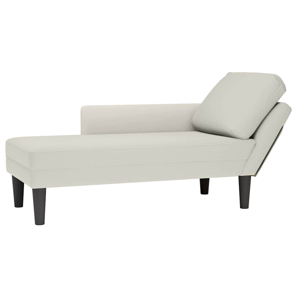 vidaXL Chaiselongue mit Kissen und Rechter Armlehne Blau Samt