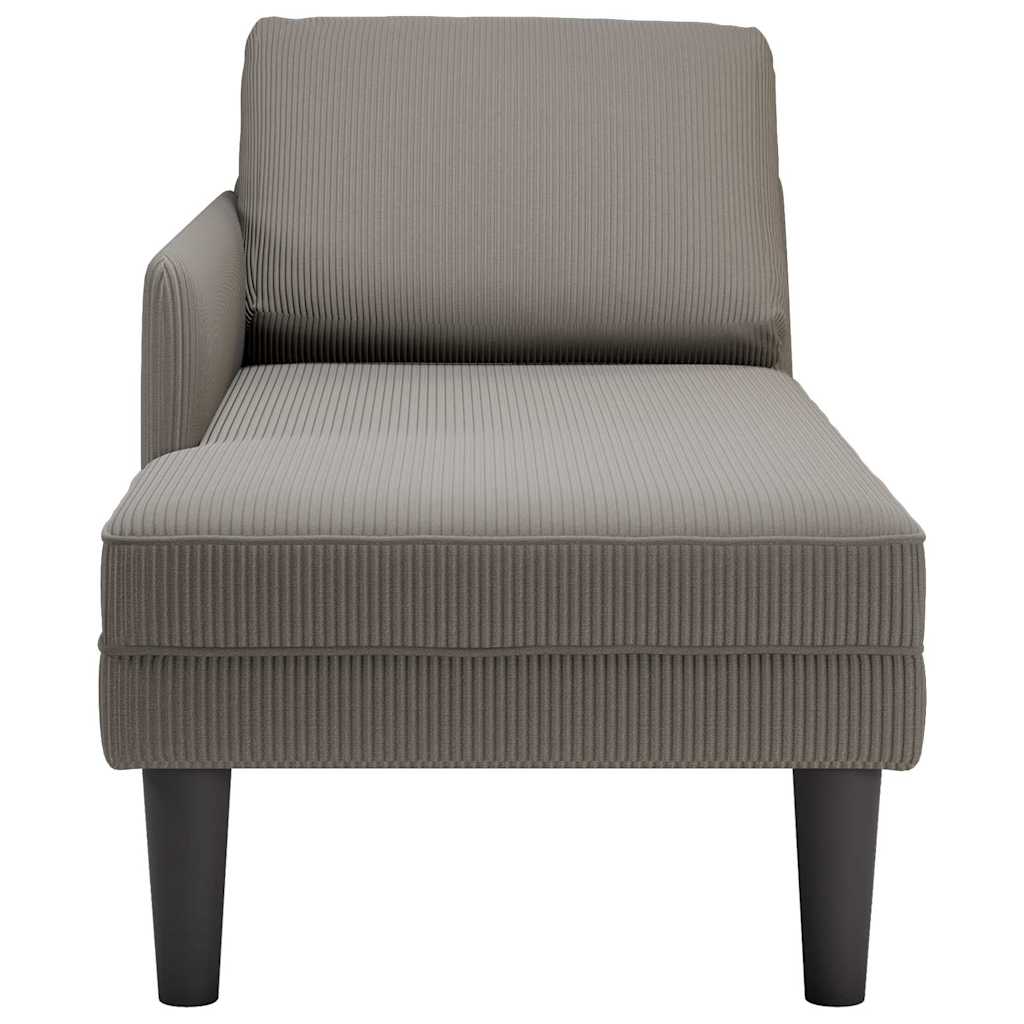 vidaXL Chaiselongue mit Kissen Hellgrau Cordstoff